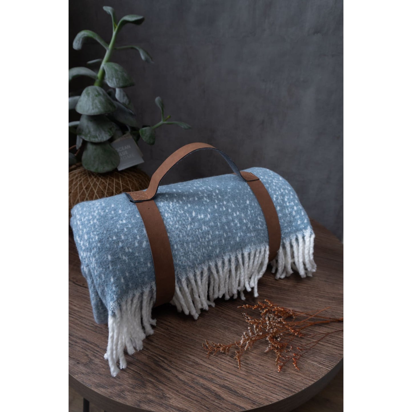 Throw Dotty Navy - Throw manta cobija decoracion pie de cama cubre sofa