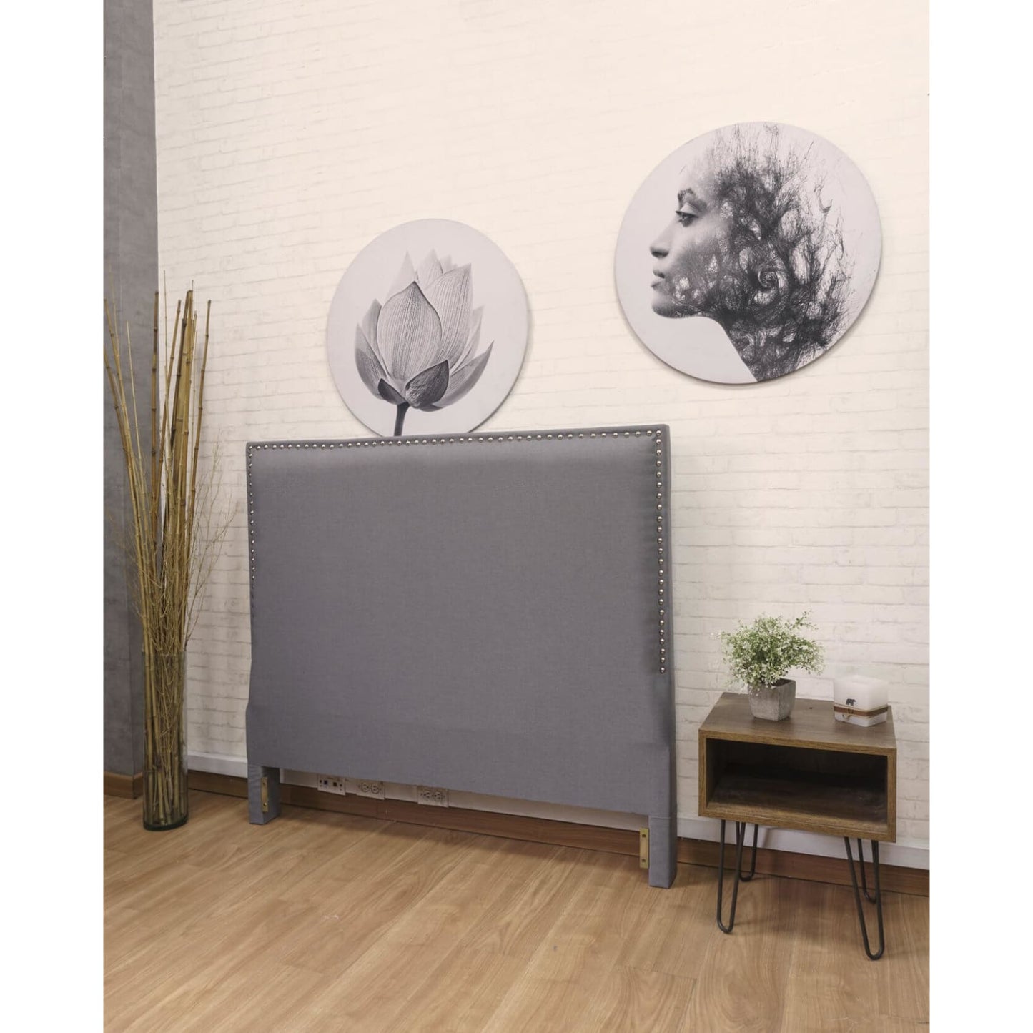 cabecero, cama, habitación, descanso, cuarto, decorativo