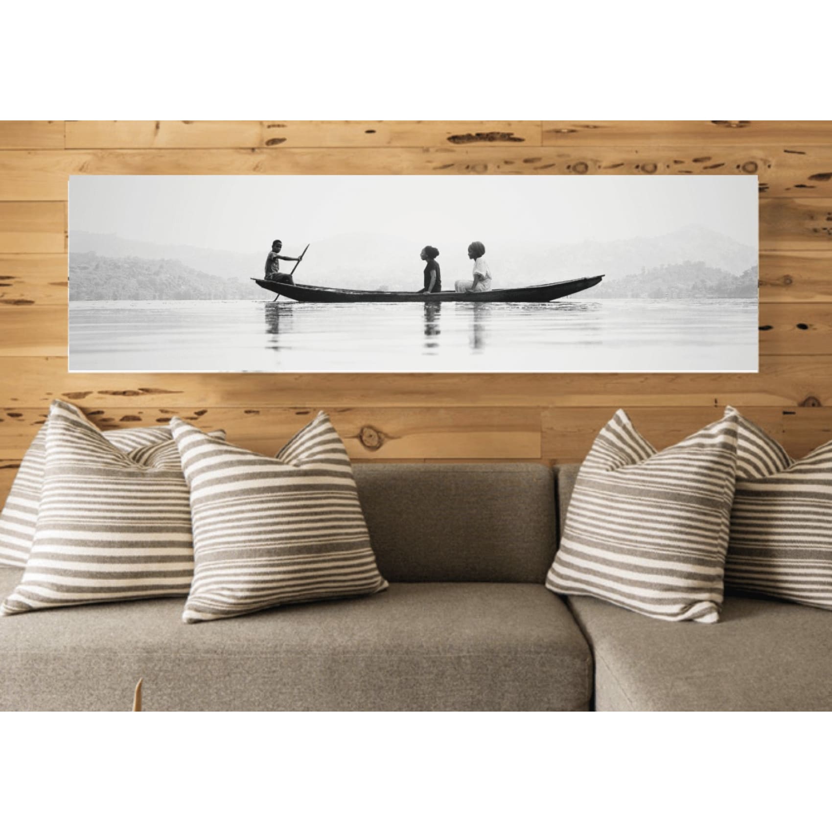 cuadro decorativo, decoración, sala, estudio, habitación, canoa