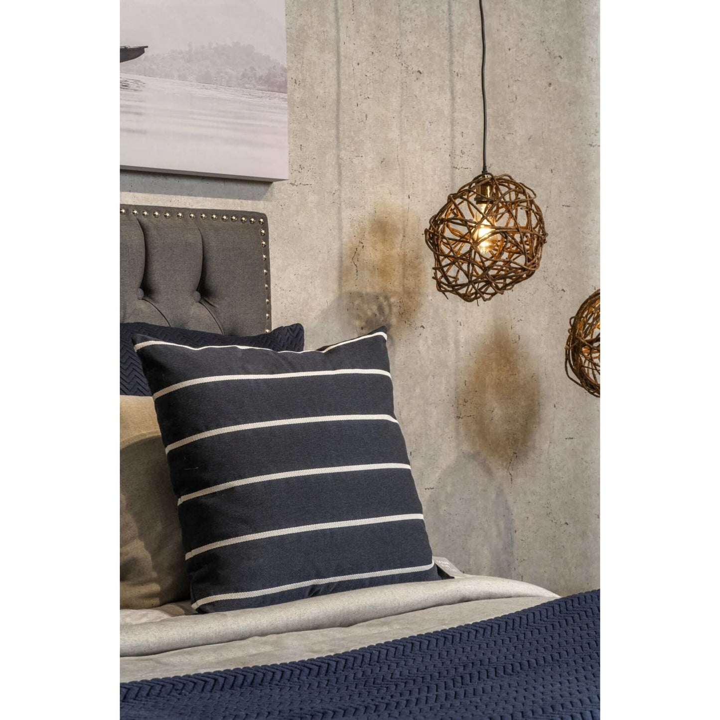 Cojin, sala, cama, decoración, volumen, navy, azul