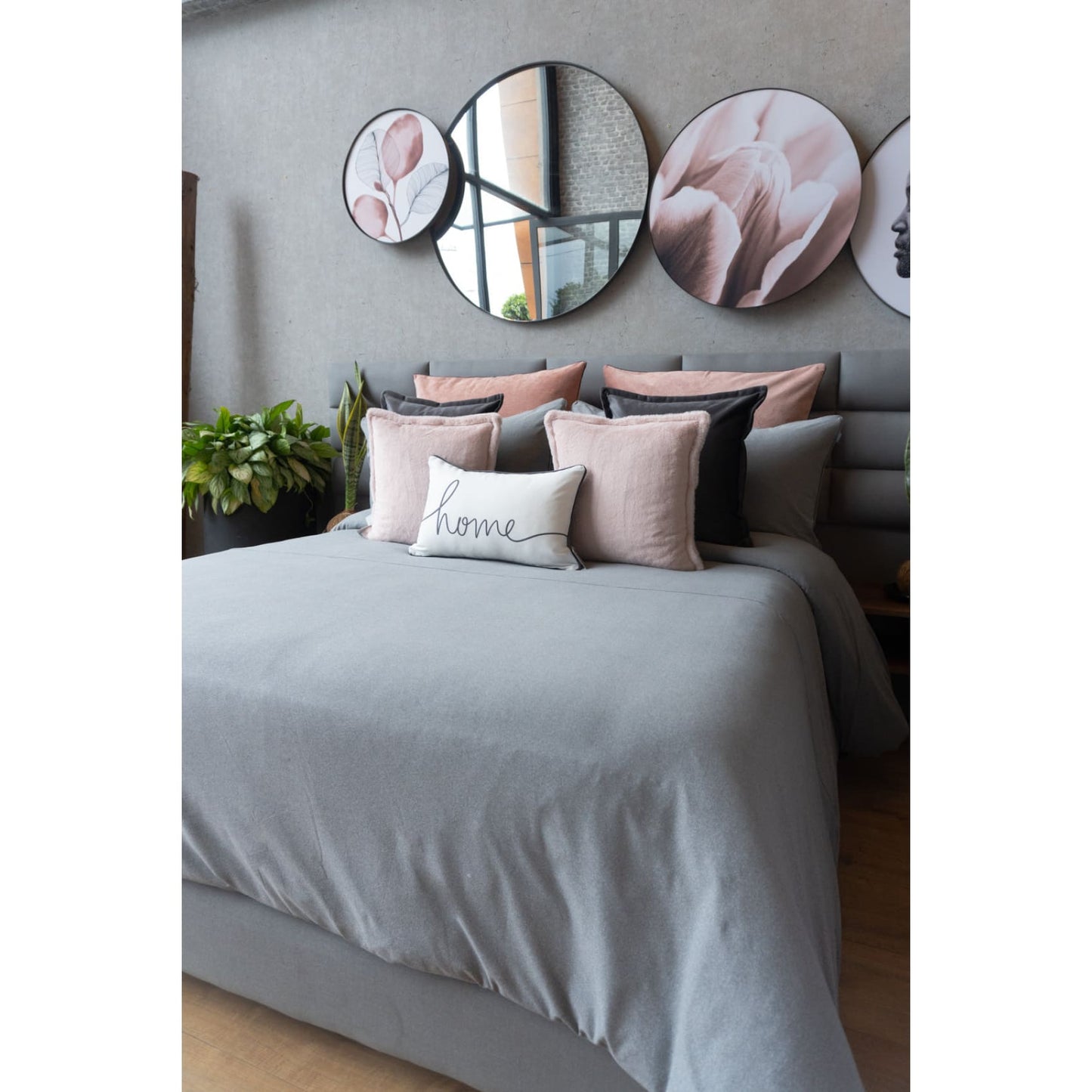 Set Duvet Amsterdam Gris, decorativo, plumón, cama, habitación, acolchado, edredon