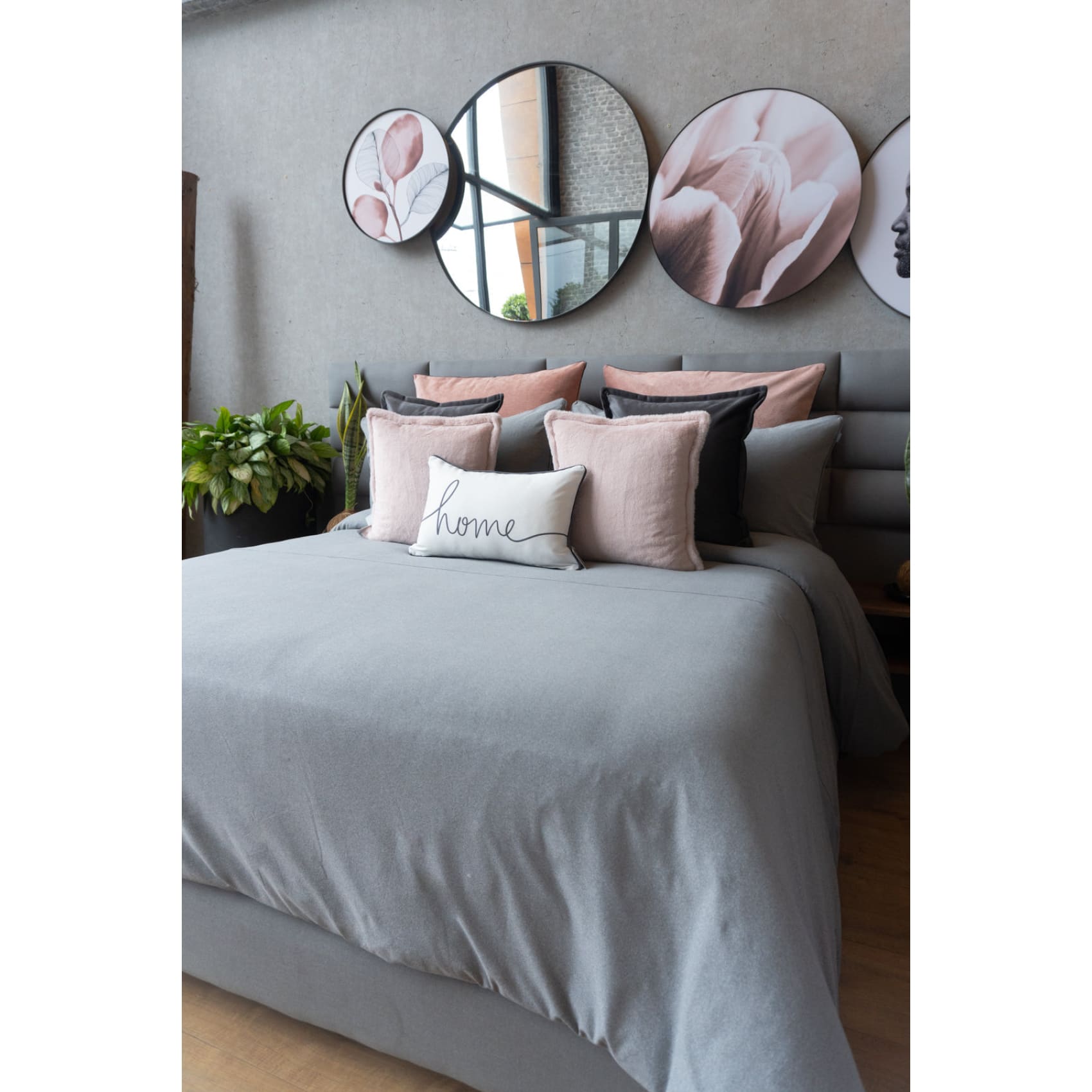 Set Duvet Amsterdam Gris, decorativo, plumón, cama, habitación, acolchado, edredon