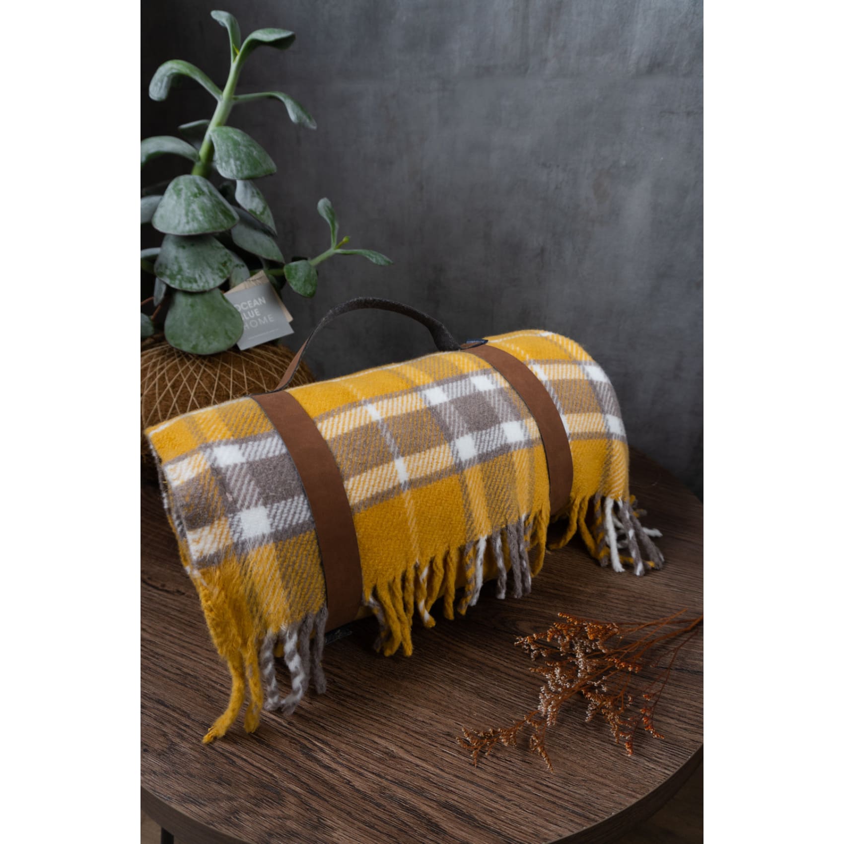 Throw Texas Mostaza  manta cobija decoracion pie de cama cubre sofa